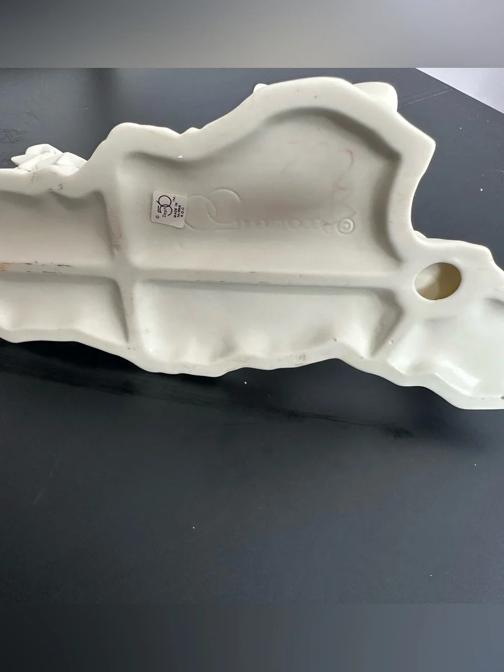 Department 56 Cream Ceramic Angel child on Sled Figurine
